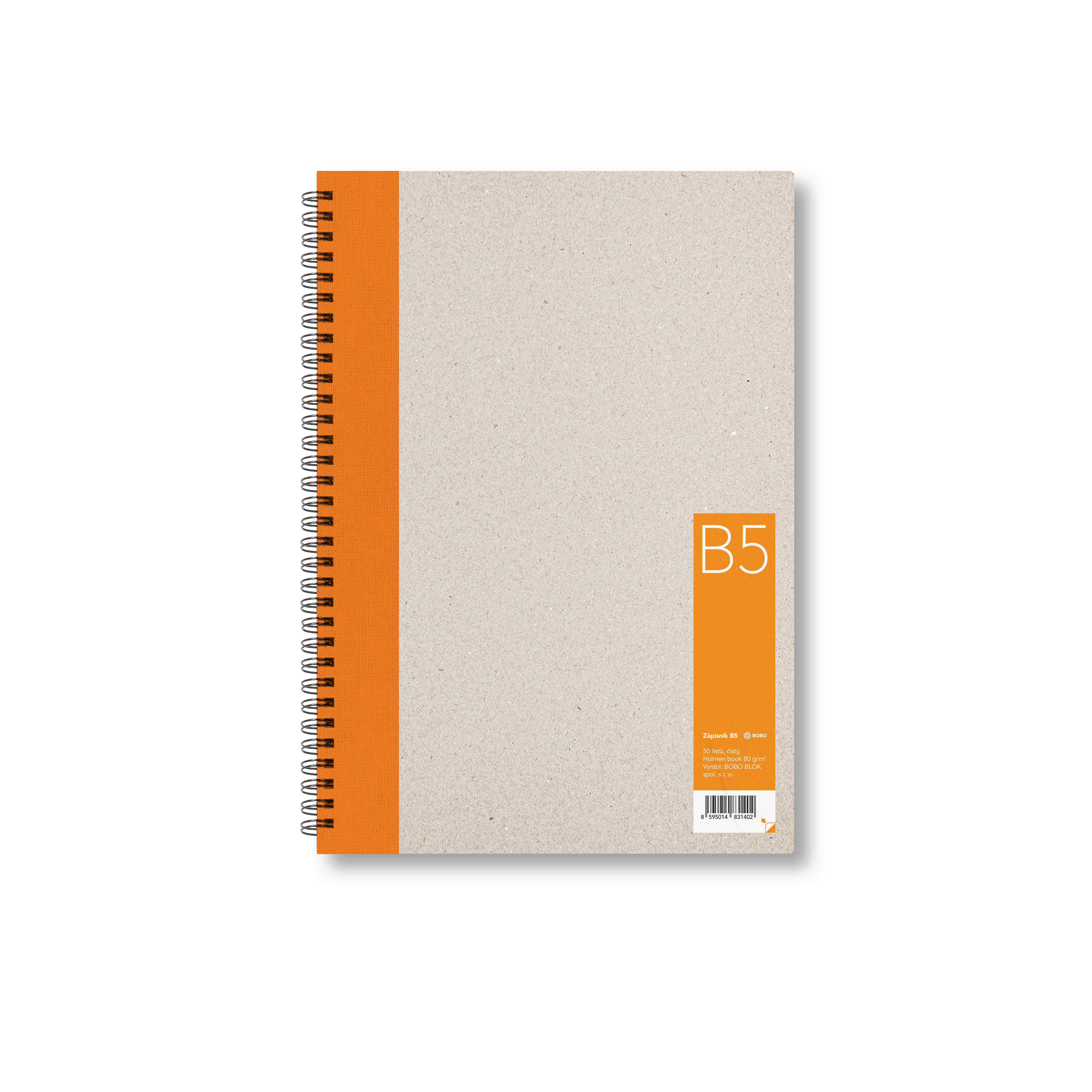 Zápisník Bobo B5, čistý, oranžový
