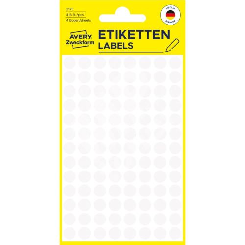 Etikety na ruční popis kolečko průměr 8 mm - bílé - 3175 1