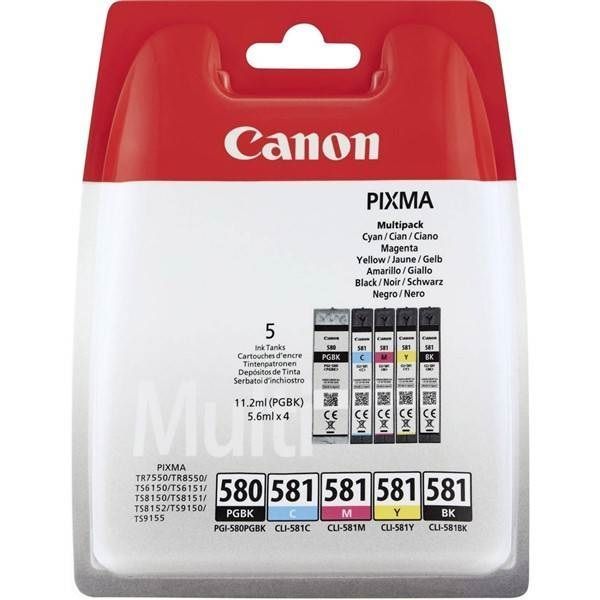 Inkoustová cartridge Canon PGI-580PGBK/CLI-581CMYK, CMYK, 2078C006, originál