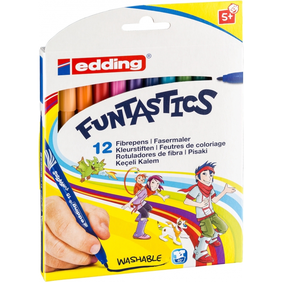 Dětské fixy Edding Funtastics 15, sada 12 barev