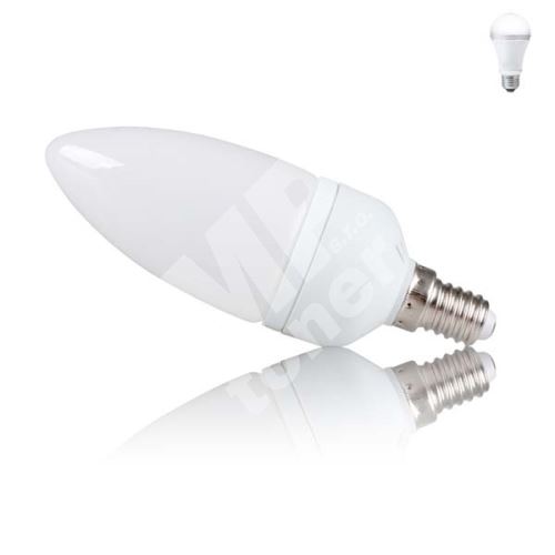 LED žárovka Inoxled E14, 230V, 3W, 195lm, studená bílá, 60000h, 15SMD, 5050, svíčková 1