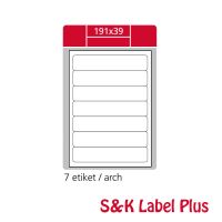 Samolepící etikety SK LABEL Plus A4 191 x 39 mm, 100 archů