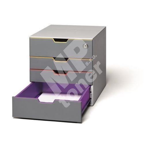Zásuvkový box Varicolor Safe, mix barev, plast,  3+1 uzamykatelná zásuvka, Durable 2