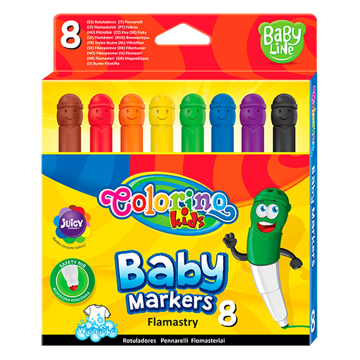 Dětské fixy Colorino Smile, s kulatou špičkou, 8 barev