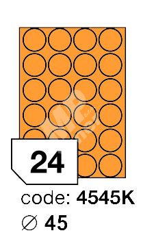 Samolepící etikety Rayfilm Office průměr 45 mm 300 archů, fluo oranžová, R0133.4545KD 1