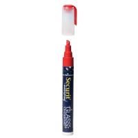 Silný křídový voděodolný popisovač Securit, šířka hrotu 2-6 mm, červený