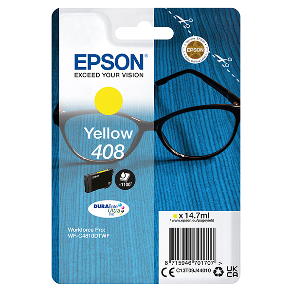 Inkoustová cartridge Epson C13T09J44010, WF-C4810DTWF, yellow, 408, originál