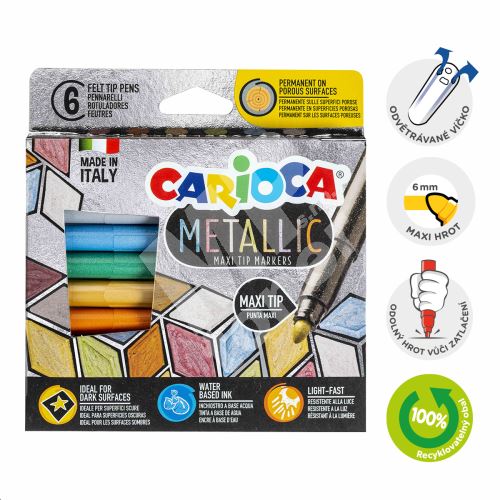 Fixy Carioca Metallic, maxi hrot, 6 barev 1