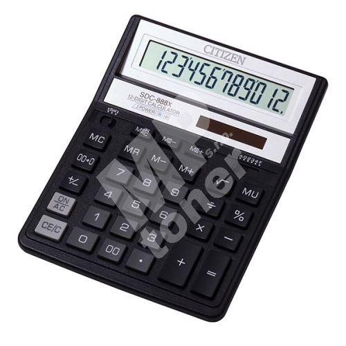 Kalkulačka Citizen SDC888XBK, černá, stolní, dvanáctimístná 1
