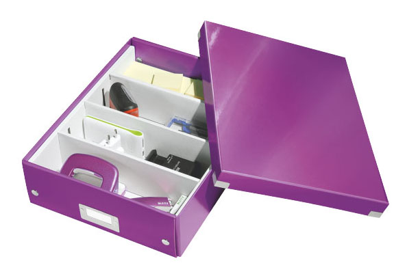 Archivační organizační box Leitz Click-N-Store M (A4), fialový
