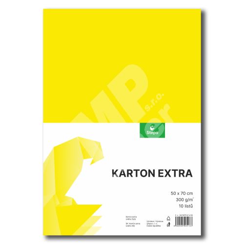 Barevný karton Extra 300g 50x70cm, 10listů, světle žlutý 2