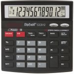 Kalkulačka Rebell RE-CC512 BX, černá, stolní, dvanáctimístná