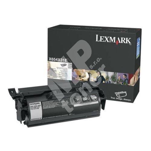 Toner Lexmark X654X31E, black, originál 1