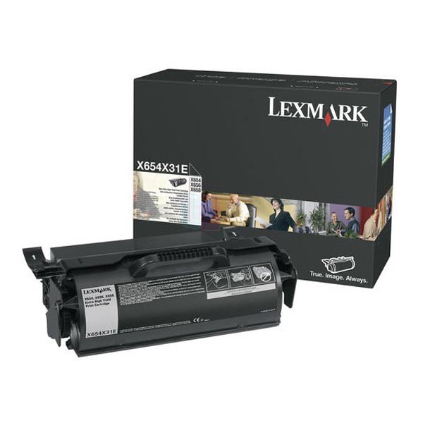 Toner Lexmark X654X31E, X654, X656, X658, black, originál