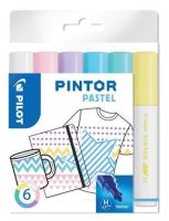 Set dekorativních popisovačů Pilot Pintor M, pastelová, 6 barev, 1,4 mm