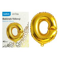 Balónek fóliový Luma "O", zlatý