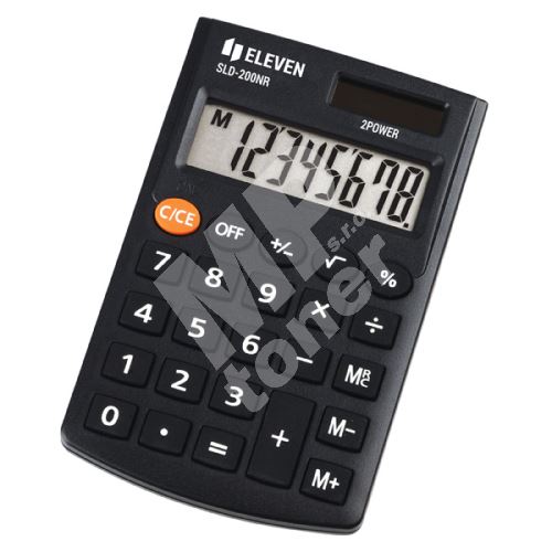 Kalkulačka Eleven SLD-200NR, černá, kapesní, osmimístná 1