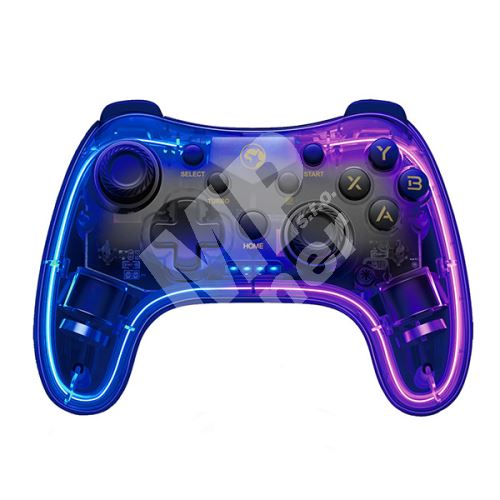 Gamepad Marvo Ghost 40, bezdrátový, 17tl., všesměrový, průhledný 1