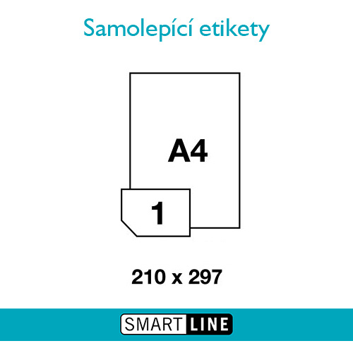 Samolepící bílé etikety Smart Line A4 210 x 297 mm 100 archů