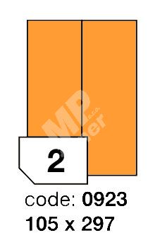 Samolepící etikety Rayfilm Office 105x297 mm 300 archů, fluo oranžová, R0133.0923D 1