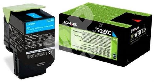 Toner Lexmark 70C2XC0, cyan, 702XC, originál 1