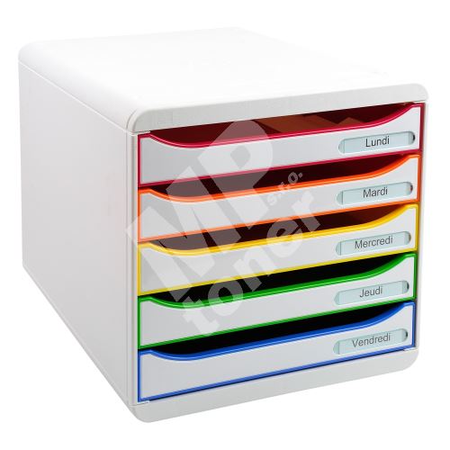 Exacompta Iderama zásuvkový box, A4 maxi, 5 zásuvek, PS, bílá 1