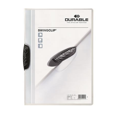 Desky s rychlovazačem Durable Swingclip 30, černá, s klipem, A4, PP