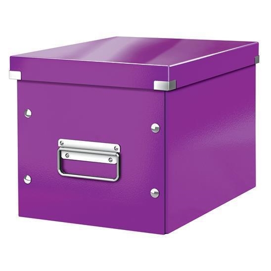 Krabice Leitz Click & Store WOW, fialová, středně velká, čtvercová