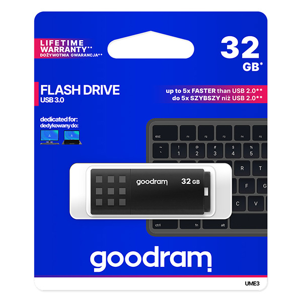 32GB Goodram UME3, USB flash disk 3.0, černá