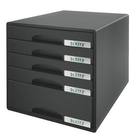 Zásuvkový box Leitz Plus, černý, 5 zásuvek