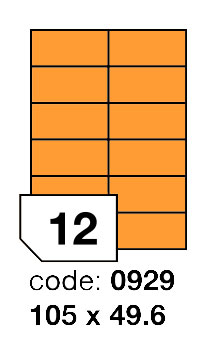 Samolepící etikety Rayfilm Office 105x49,6 mm 300 archů, fluo oranžová, R0133.0929D