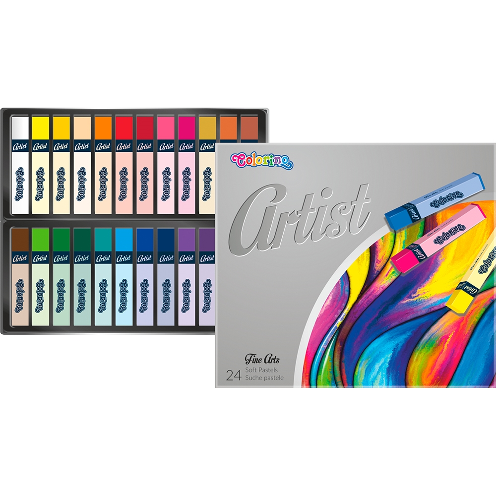 Suché pastely Colorino Artist, čtyřhranné, 24 barev