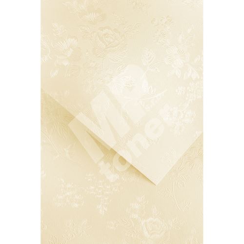 Ozdobný papír Floral, ivory, 220g, 20ks 1