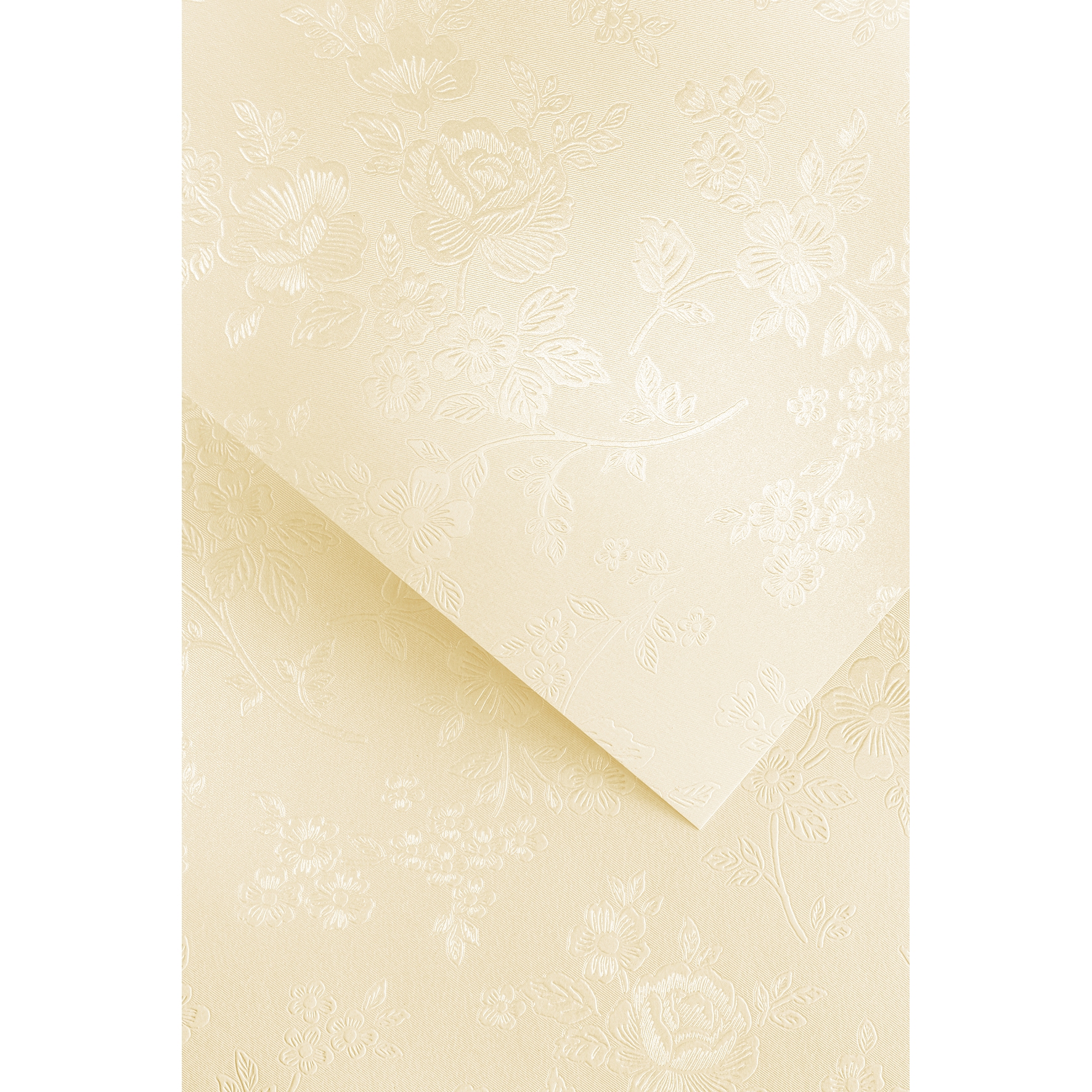 Ozdobný papír Floral, ivory, 220g, 20ks