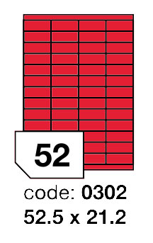 Samolepící etikety Rayfilm Office 52,5x21,2 mm 300 archů, matně červená, R0122.0302D