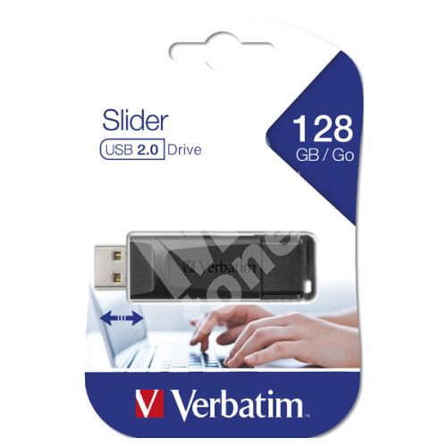 128GB Verbatim Slider USB flash disk 2.0, 49328, černá 1