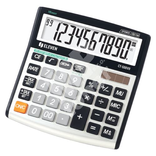 Kalkulačka Eleven CT-500VII, šedá, stolní, desetimístná 1
