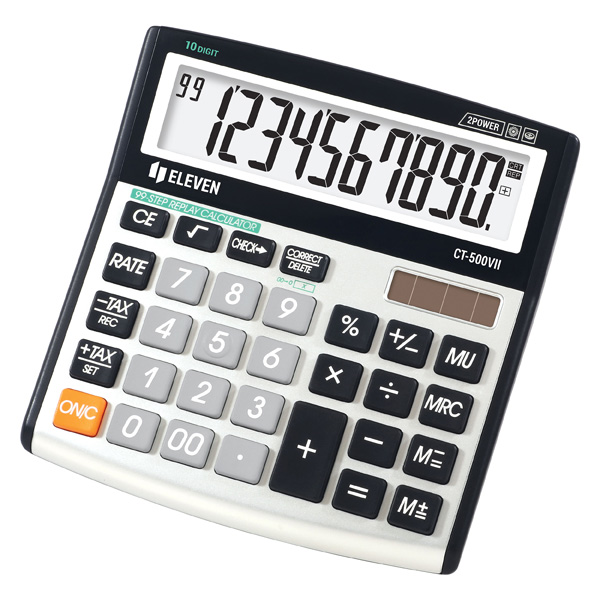 Kalkulačka Eleven CT-500VII, šedá, stolní, desetimístná