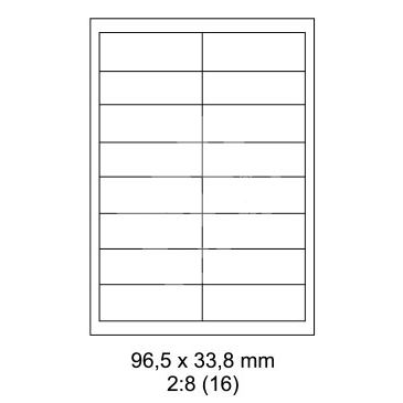 Print etikety Emy 96,5x33,8 mm, 16ks/arch, 100 archů, samolepící 3