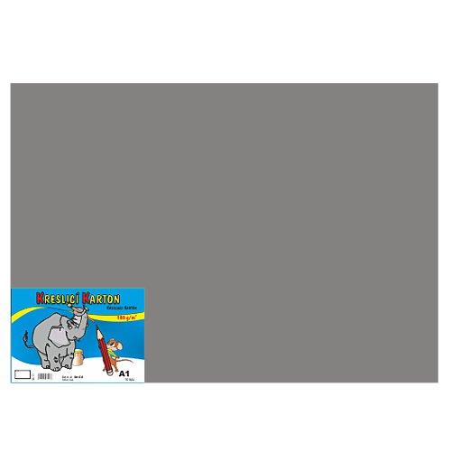 Kreslící karton A1, 180g, šedý, 10 listů