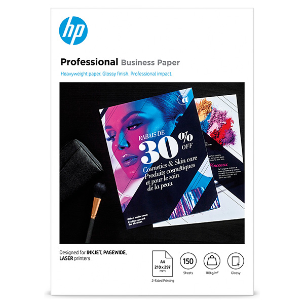 HP Professional Business paper, oboustranný papír, lesklý, bílý, A4, 180 g/m2, 150 ks
