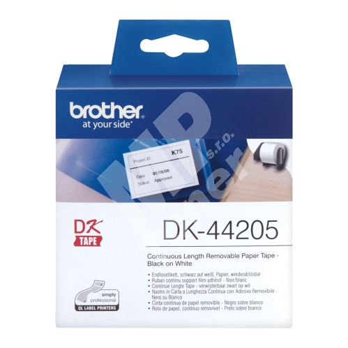 Role papírová Brother DK44205, 62mm x 30.48m, bílý, snímatelná, 1 ks 3