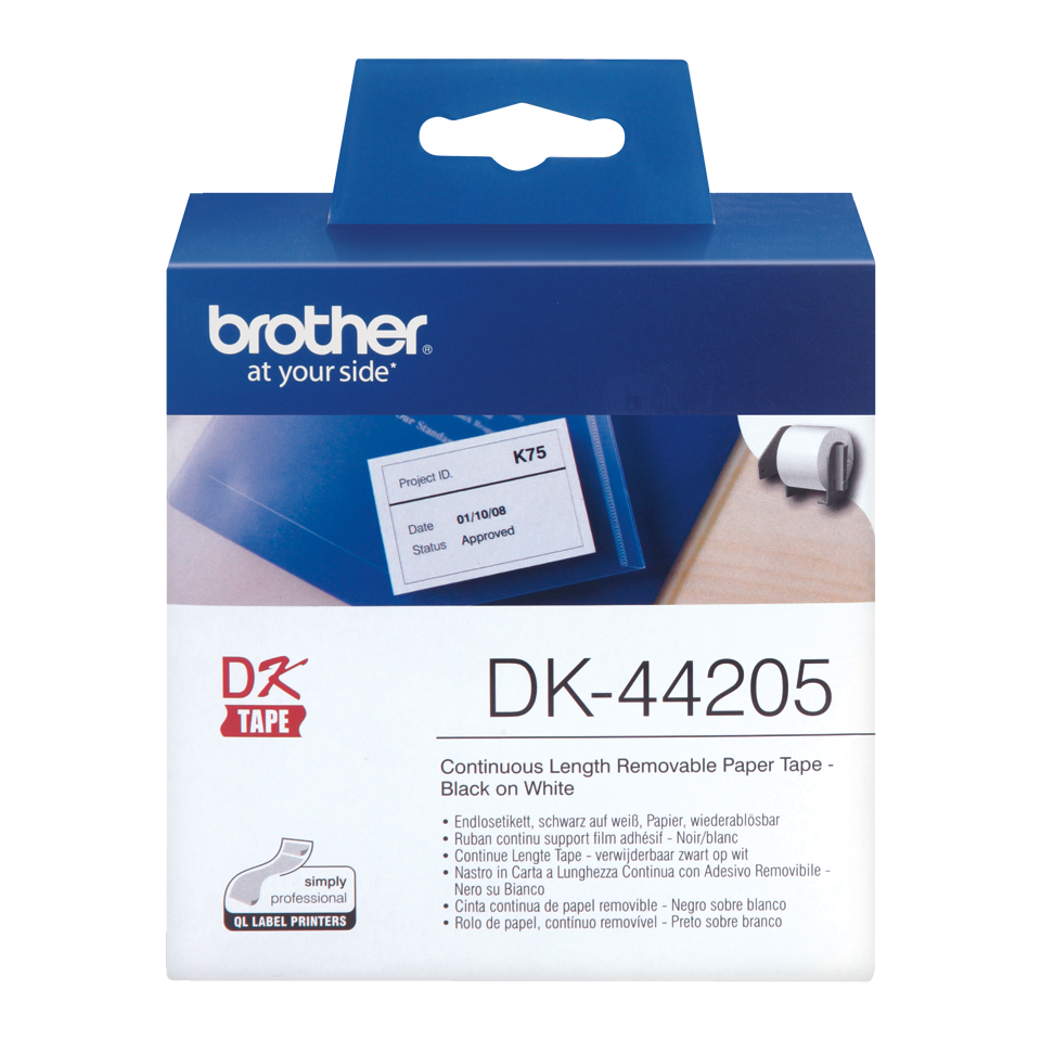 Papírová role Brother DK44205, 62mm x 30.48m, bílý, snímatelná, 1 ks
