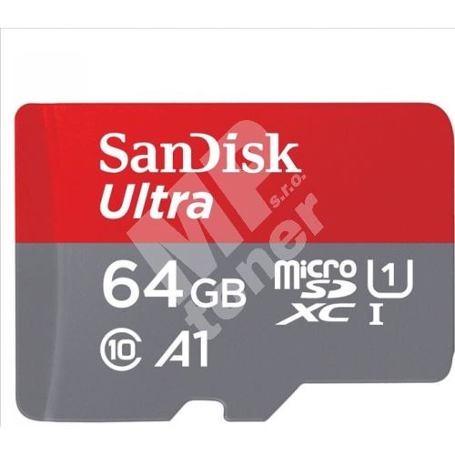 64GB SanDisk Ultramicro SDXC UHS-I U1, Class 10 + adaptér 1