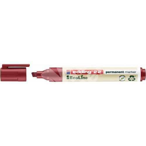 Permanentní popisovač Edding 22 Ecoline, seříznutý hrot, červená 1