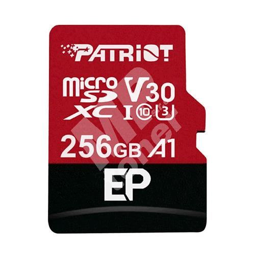 Patriot 256GB microSDXC V30 A1, class 10 U3 100/80MB/s + adapter 1