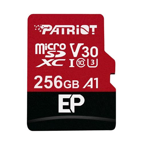256GB Patriot microSDXC V30 A1, class 10 U3 100/80MB/s + adapter