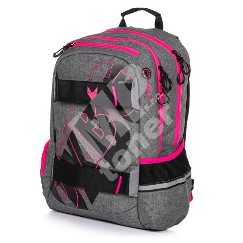 Studentský batoh Oxy Sport Grey Line pink 1