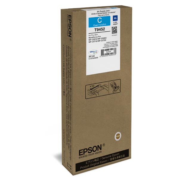 Inkoustová cartridge Epson C13T945240, WF-C5210, C5290, C5710, cyan, XL, originál
