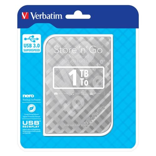Verbatim Store n Go 1TB, Externí HDD 2,5" USB 3.0, 53197, stříbrný 1